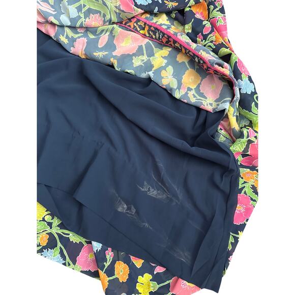 Gretchen Scott Designs Arles Birds and Bees Midi Maxi‎ Dress Navy Size Large - Picture 12 of 13